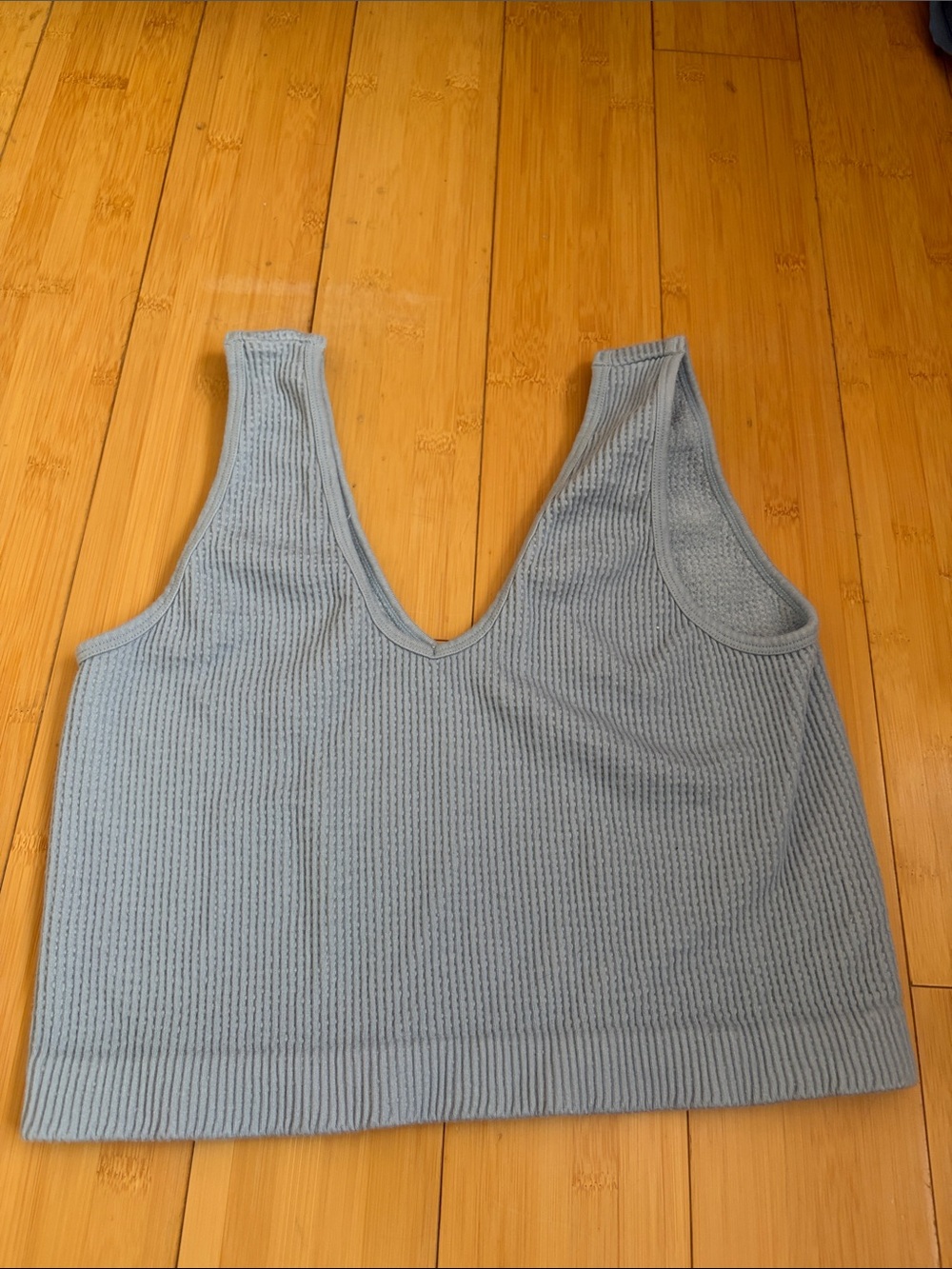 Ribbed V-Neck Tank Top in Light Blue from Nectar